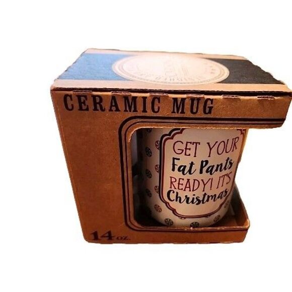 Christmas Mug, GET YOUR FAT PANTS READY IT'S CHRISTMAS, Funny 14oz Boxed GIFT - Picture 13 of 15